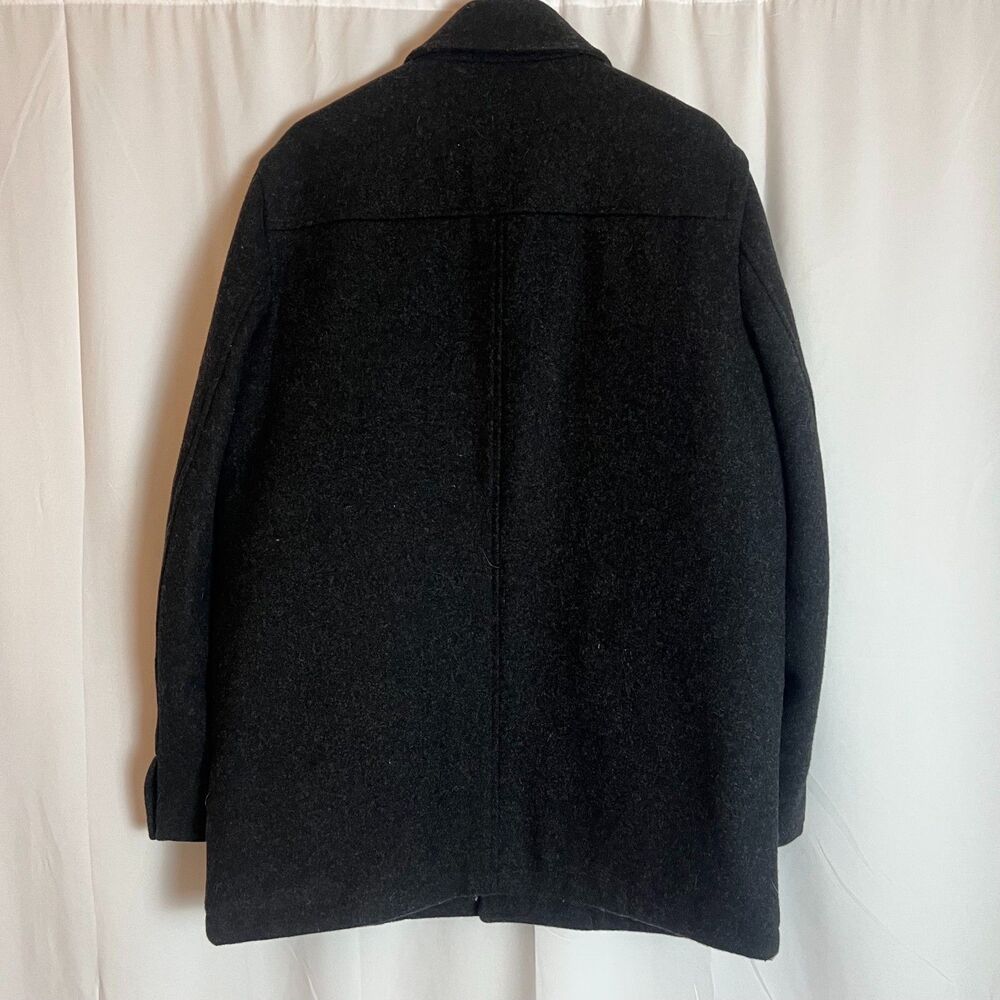 J. Crew 100% Wool Men's University Jacket Charcoal Dark Gray Overcoat Size M - Picture 3 of 6